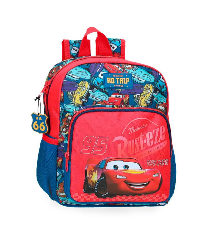 Mochila Disney Adapt. Mochila.28Cm. Carros Rd Trip Vermelho