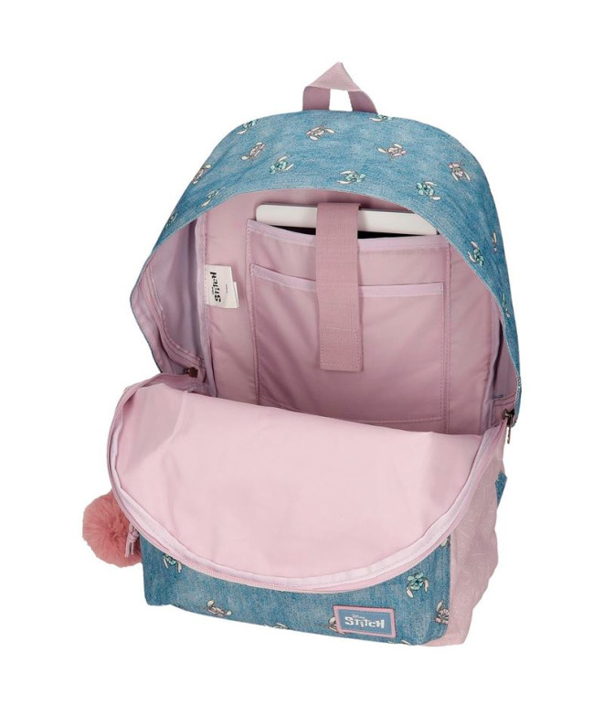 Mochila Disney 44cm Stitch You Are Magical Azul