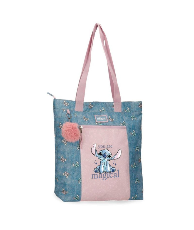 Mochila Saco Tote Disney Stitch You Are Magical Azul