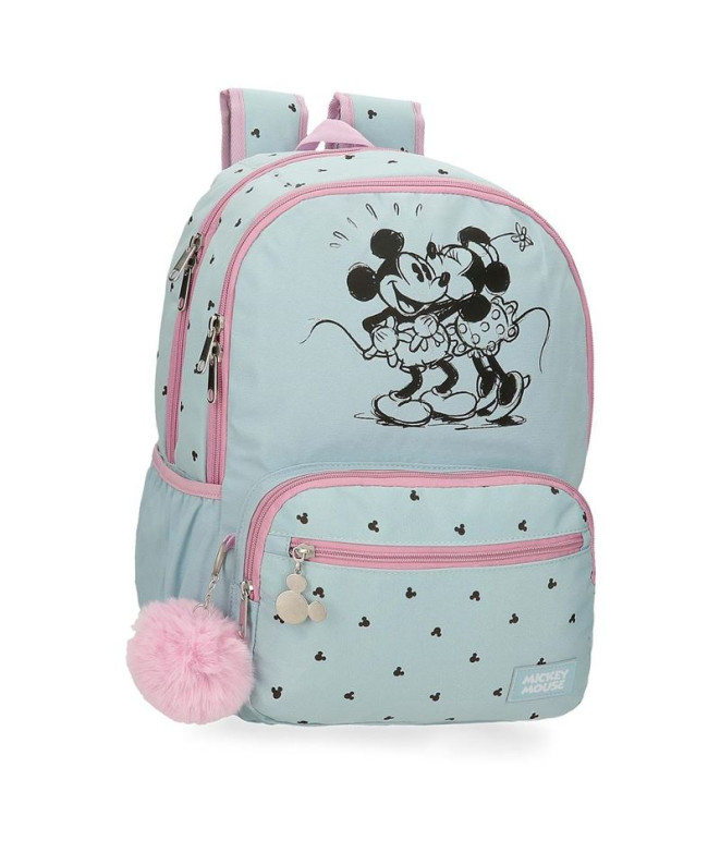 Mochila Disney Adapt. Mochila. 44Cm.2C. Mickey & Minnie Kisses Azul