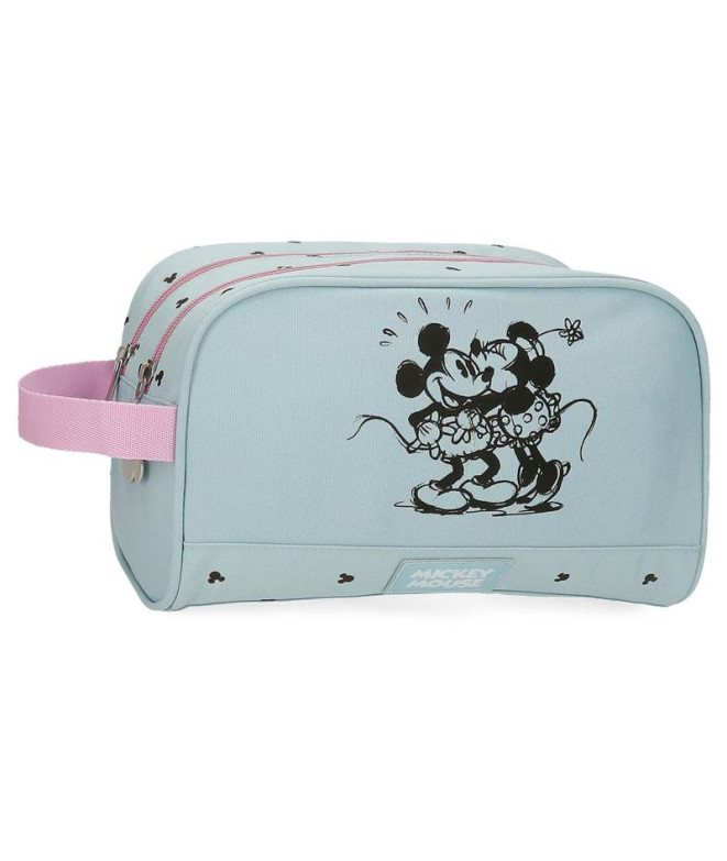 Necessaire Estojo de toucador Disney 2C.Mickey & Minnie Kisses Azul