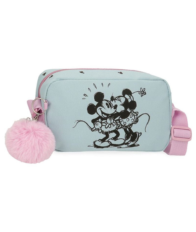 Mala a tiracolo Saco de ombro Disney Mickey e Minnie Kisses Azul