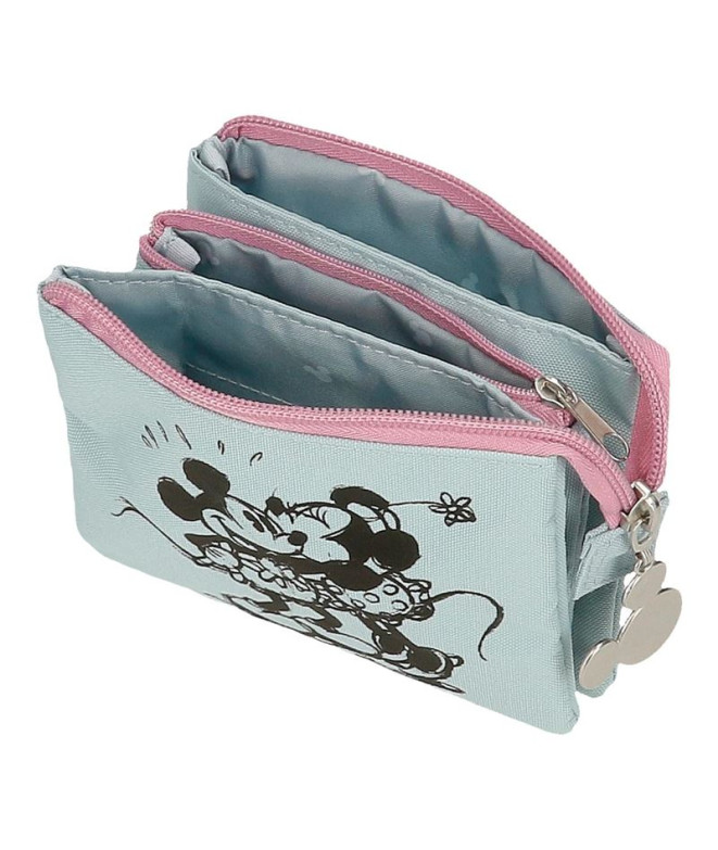 Trousse Disney 3C Mickey et Minnie Kisses Bleu