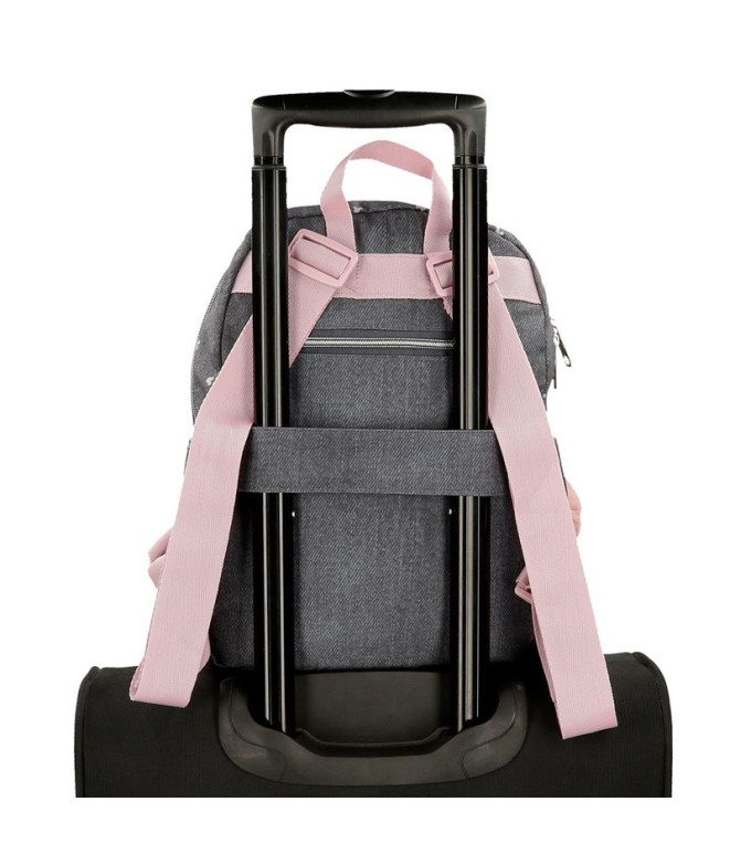 Mochila Disney 35cm Mickey Studs Negro