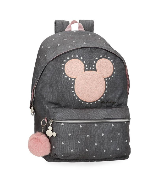 Mochila Disney Adapt. Mochila. 44Cm. Pregos Mickey Preto