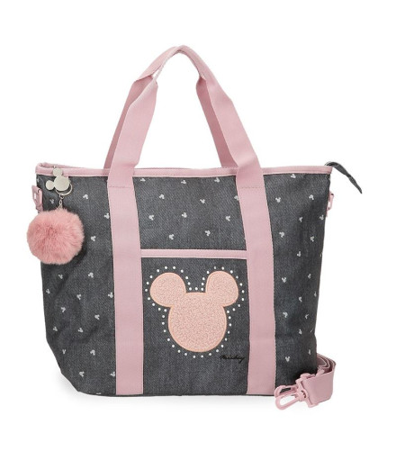 Bolsa Disney Tote Mickey Studs Preto