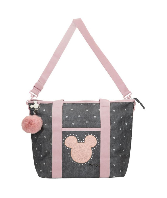 Bolsa Disney Tote Mickey Studs Preto