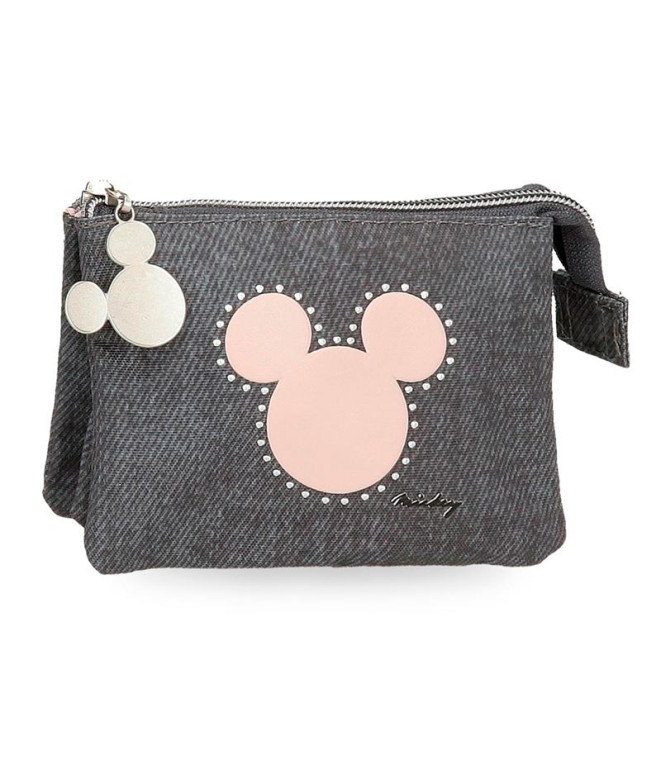 Disney Vanity Case 3C.Mickey Studs Wallet Noir