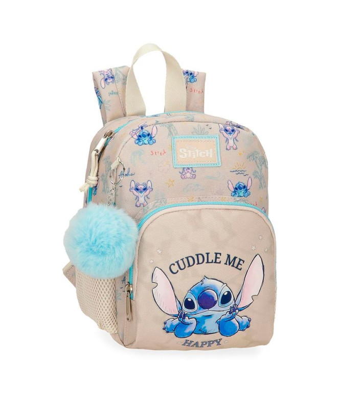 Mochila Mochila Disney 23Cm. Stitch Cuddle Me Happy Bege