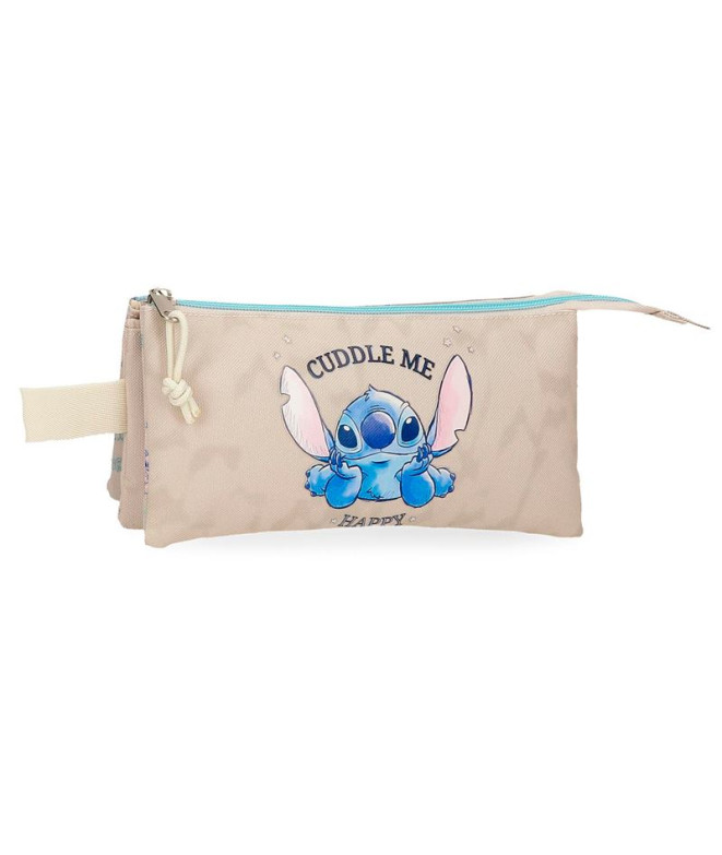 Necessaire Estojo de lápis Disney 3C. Stitch Cuddle Me Happy Bege