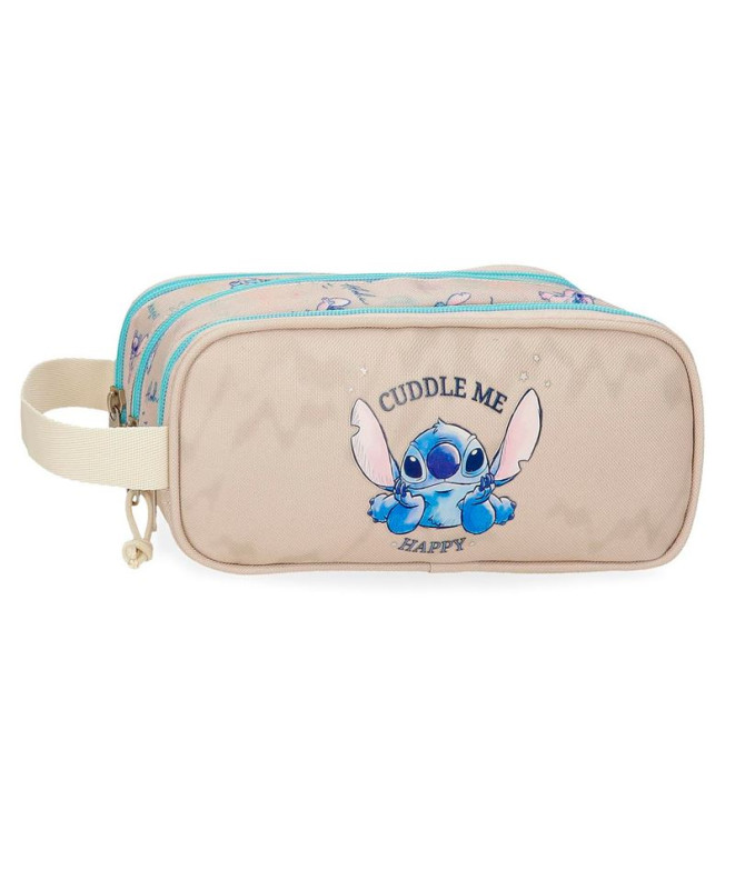 Necessaire Estojo de lápis Disney 3C. Stitch Cuddle Me Happy Bege