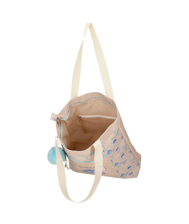 Bolso Disney Tote Stitch Cuddle Me Happy Beige