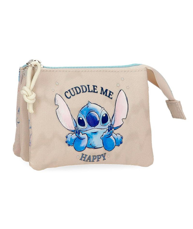 Necessaire Bolsa Disney 3C. Stitch Cuddle Me Happy Bege