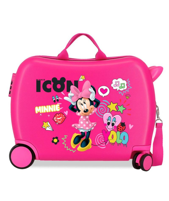 Mala Infantil Disney Abs Mala de viagem com rodas 4W.(2 Multid.)Enjoy Minnie Icon Pink