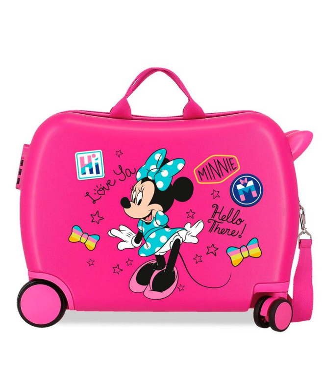 Mala Infantil Disney Abs Rolling 4W.(2 Multid.)Enjoy Minnie Hi Love Pink