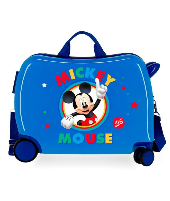 Mala Infantil Disney Abs Mala de viagem com rodas 4W. (2Multid.)Círculo Mickey Azul