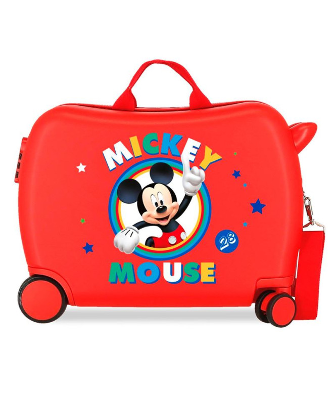 Mala Infantil Disney Abs Mala de viagem com rodas 4W. (2Multid.)Circle Mickey Vermelho