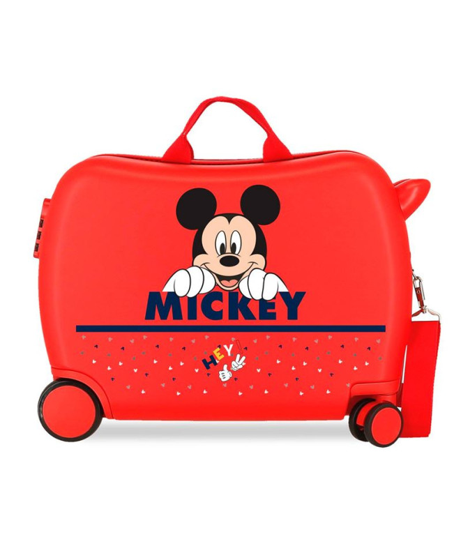 Mala Infantil Disney Abs Mala de viagem com rodas 4W.(2 Multid.) Happy Mickey Vermelho