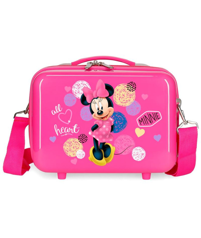 Necessaire Disney Adapt. Estojo de toucador em abs. Amor Minnie Rosa