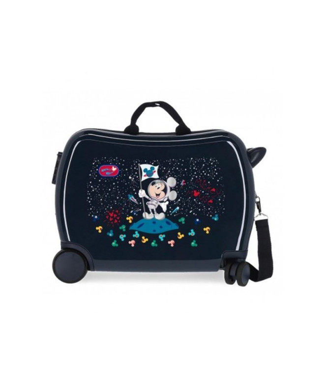 Mala Infantil Disney Abs Rolling 4W. (2Multid.)Mickey On The Moon Azul