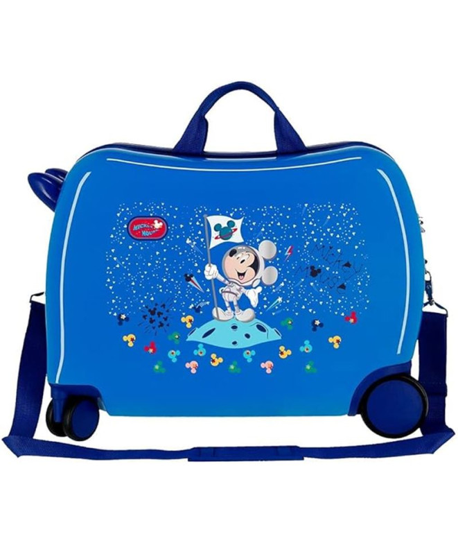 Mala Infantil Disney Abs Rolling 4W. (2Multid.)Mickey On The Moon Azul