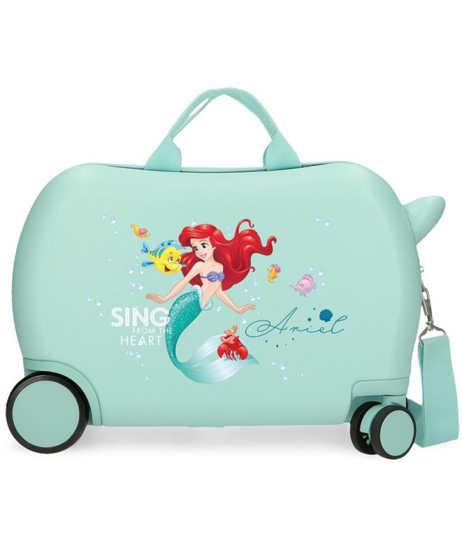 Mala Infantil Disney Abs Mala de viagem com rodas 4W.(2 Multi.) 45Cm. Ariel Turquesa