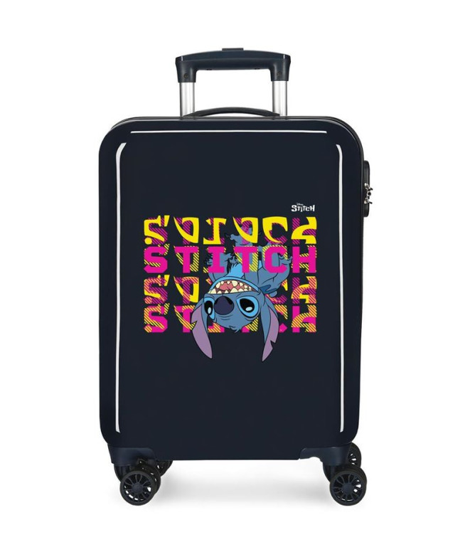 Trolley Disney Abs Valise 55Cm.4W. Stitch Face Down Bleu