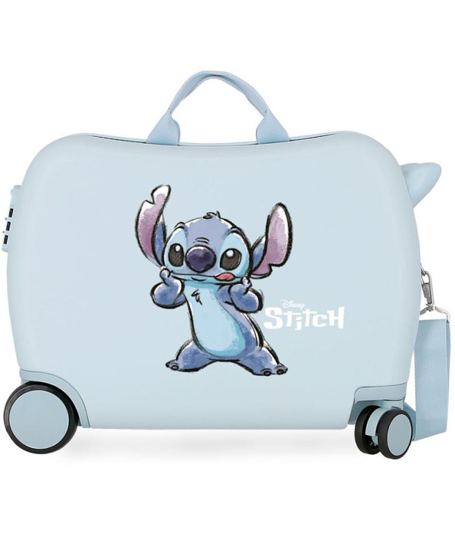 Mala Infantil Disney Abs Rolling 4W.(2 Multid.) Stitch Make A Face Azul