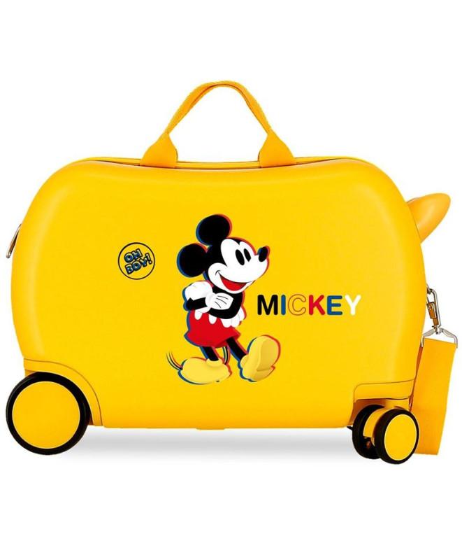 Mala Infantil Disney Abs Rolling 4W.(2 Multi.) 45Cm. Mickey 3D Amarelo Ocre