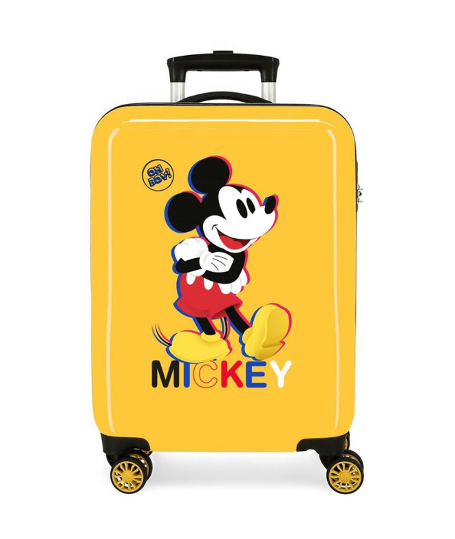 Trolley Disney Abs Mala 55Cm.4W. Mickey 3D Amarelo Ocre