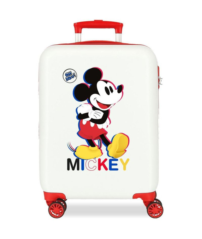 Trolley Disney Abs Mala 55Cm.4W. Mickey 3D Branco