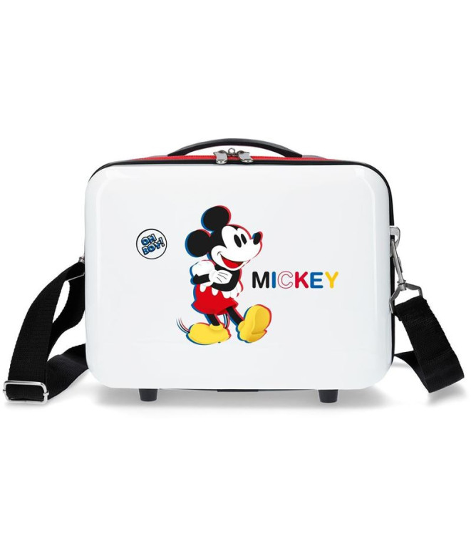 Necessaire Disney Adapt. Estojo de toucador em abs. Mickey 3D Branco