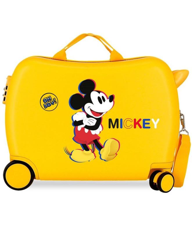 Mala Infantil Disney Abs Rolling 4W.(2 Multid.) Mickey 3D Amarelo Ocre