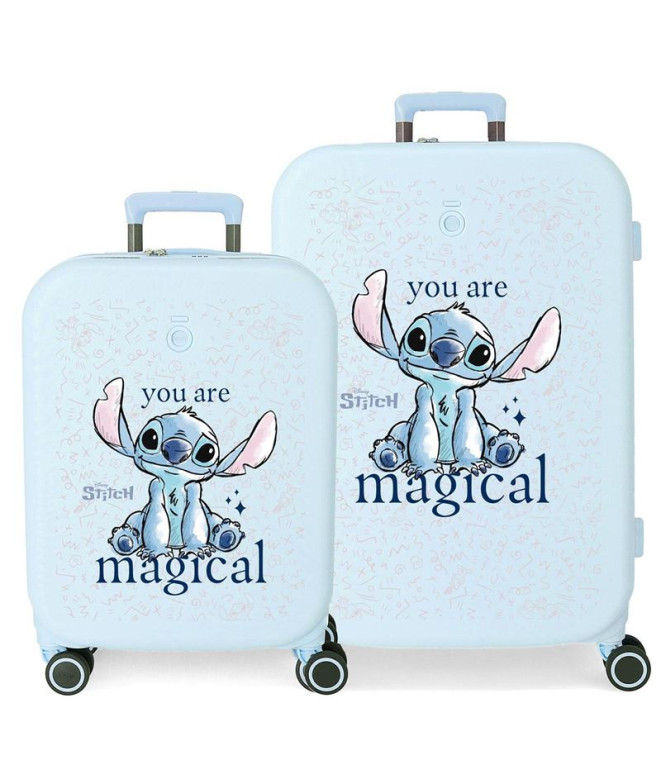 Set Chariot à bagages Disney Abs 2/ 55-70Cm.4R.Stitch You Are Magica Bleu