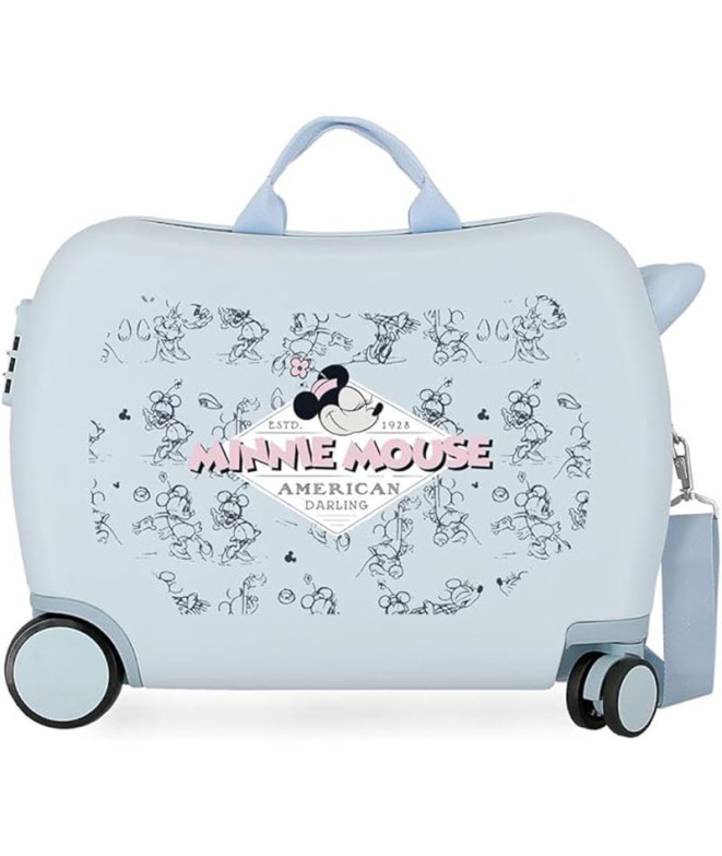 Valise Enfant Disney Abs Rolling 4W.(2 Multi) Minnie American Darling Blue