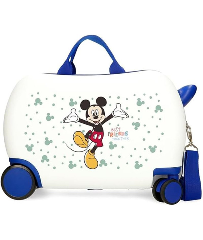 Mala Infantil Disney Abs Rolling 4W. 45Cm. Mickey Melhor Amigo Juntos Branco