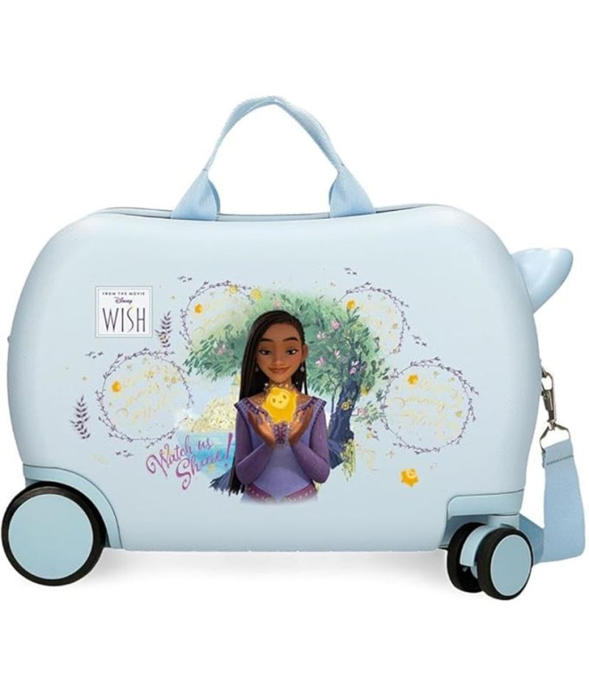 Valise Enfant Disney Abs Rolling 4W.(2 Multi.) 45Cm. Wish- Watch Us Shine Blue