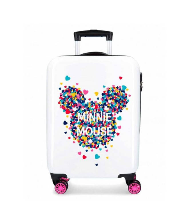 Trolley Disney Abs Mala 55Cm.4W.Minnie Corações Mágicos Branco