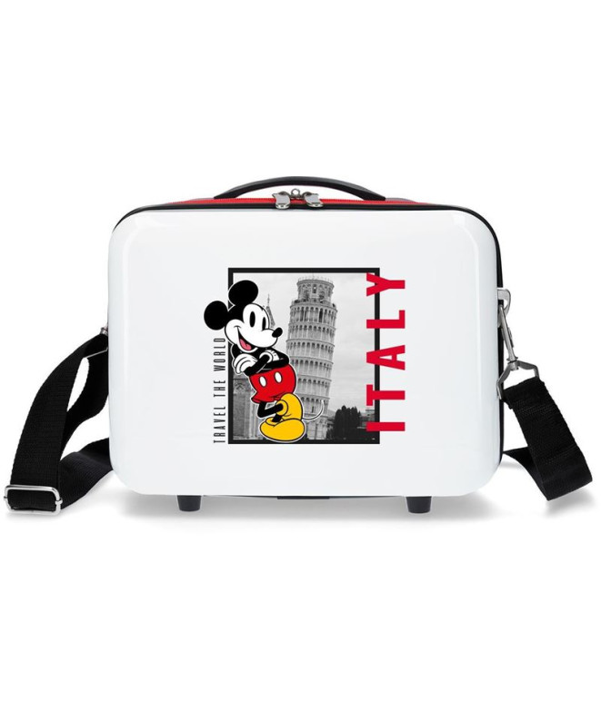 Necessaire Disney Adapt. Estojo de toucador em abs. Mickey Itália Branco