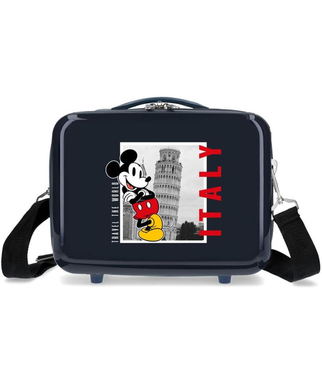 Necessaire Disney Adapt. Estojo de toucador em abs. Mickey Itália Azul Marinho