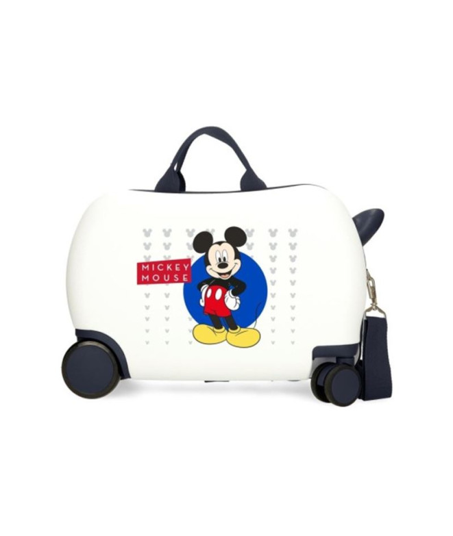 Mala Infantil Disney Abs Rolling 4W. 45Cm. Mickey Enjoy The Day Branco