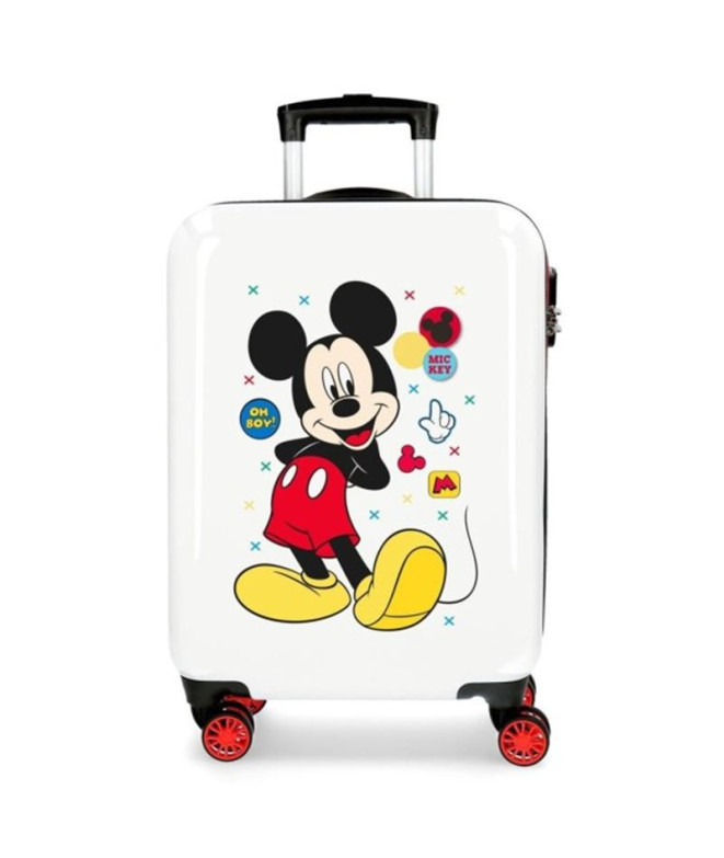 Trolley Disney Abs Mala 55Cm.4W.Mickey Enjoy The Day Oh Boy Branco