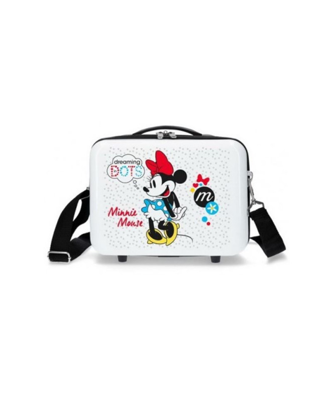 Necessaire Estojo de toucador Disney Adapt.Abs. Minnie Enjoy The Day Dots Branco