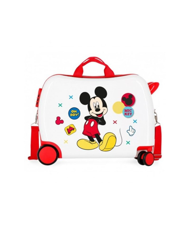 Mala Infantil Disney Abs Rolling 4W.Mickey Enjoy The Day Oh Boy Branco