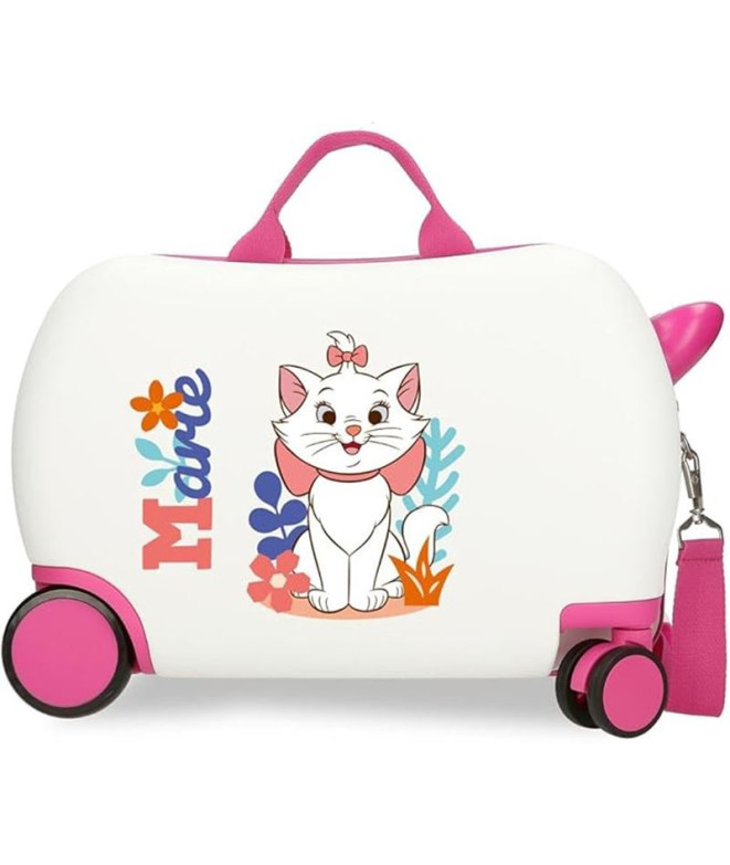 Mala Infantil Disney Abs Rolling 4W. 45Cm. Aristogatas Marie em Branco