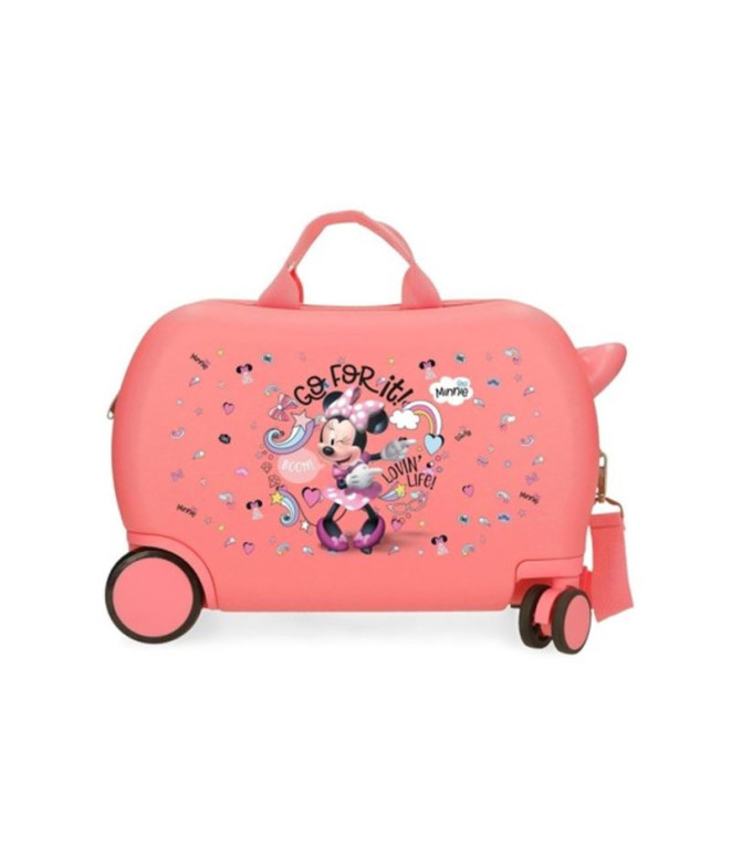 Mala Infantil Disney Abs Rolling 4W.(2 Multi.) 45Cm. Minnie Loving Life Coral