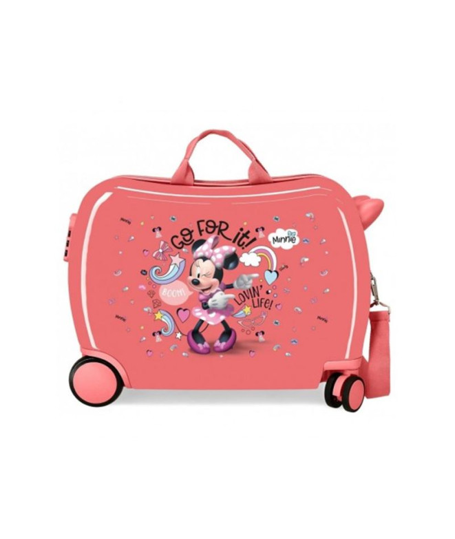 Mala Infantil Disney Abs Rolling 4W.(2 Multid.) Minnie Loving Life Rosa