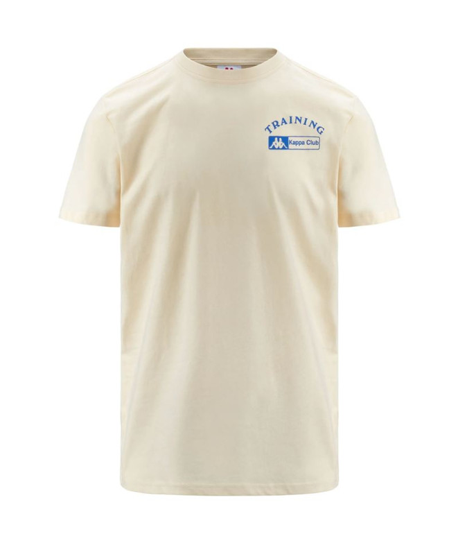 Camiseta Kappa Autêntico Shu Orgânico Branco Antigo Azul Royal Homem