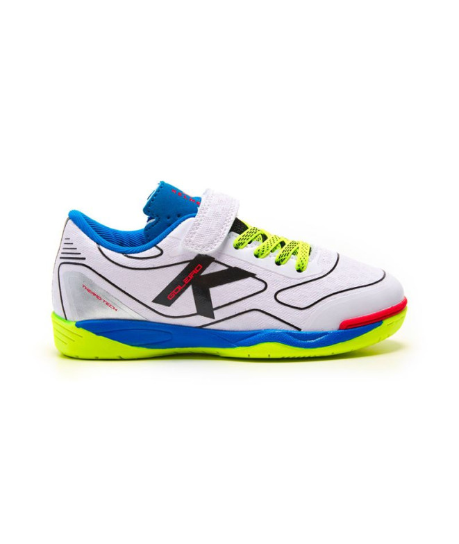 Chaussures de Football sala Kelme Enfant Goleiro Kids Elastic White & Blue