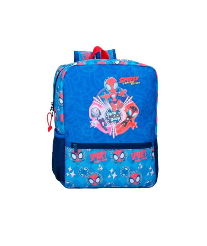 Mochila Marvel 33Cm. Aranha Power Of 3 Azul